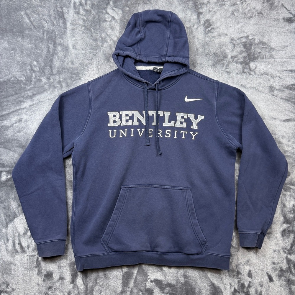Nike Hoodie Mens Large Blue Bentley University Pullover Swoosh Sweatshirt